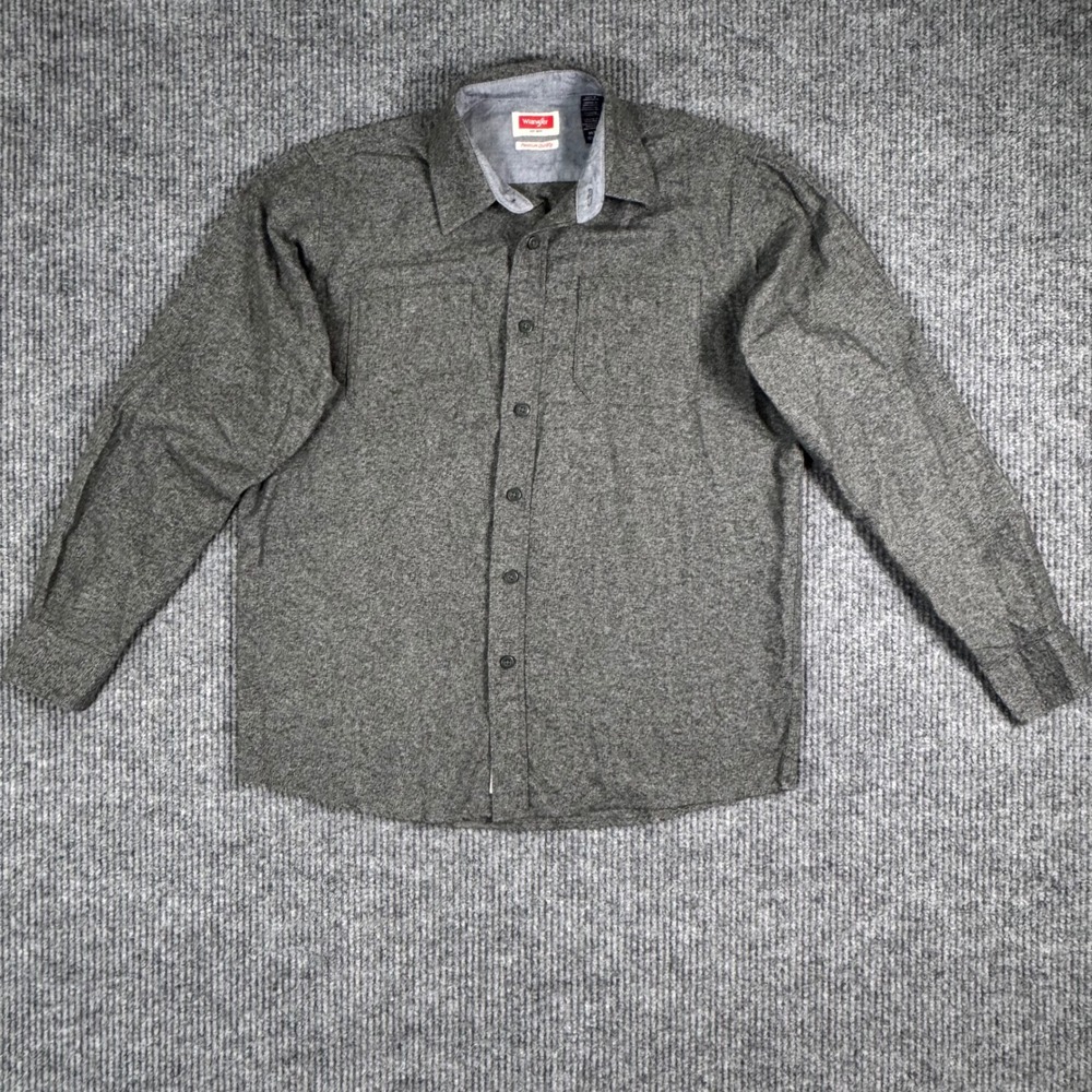 Wrangler Flannel Shirt Mens Medium Premium Quality Button Up Green Workwear